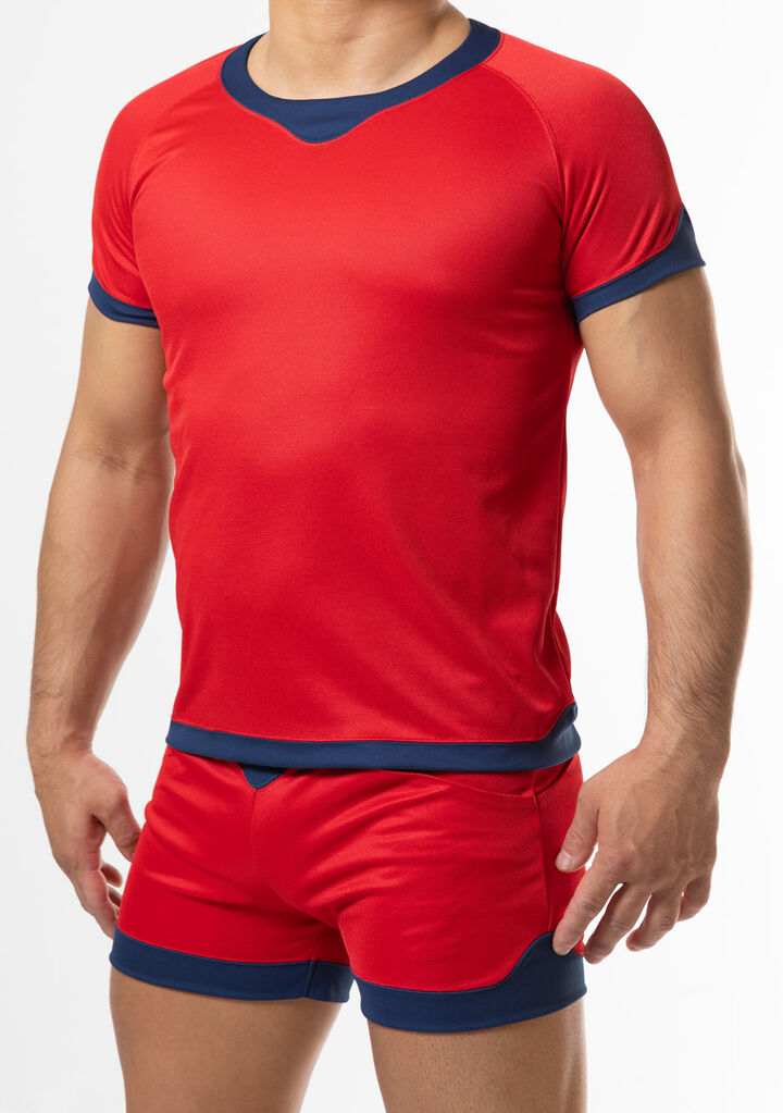 Curvy-cut T-shirt,red, medium image number 2