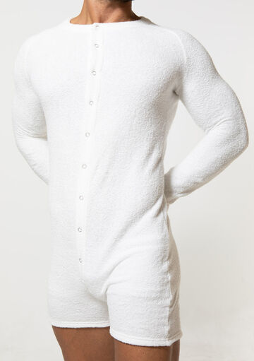 Pile Union Suit,white, small image number 2