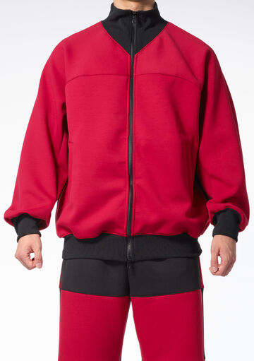 Two-tone Track Jacket,red, small image number 1