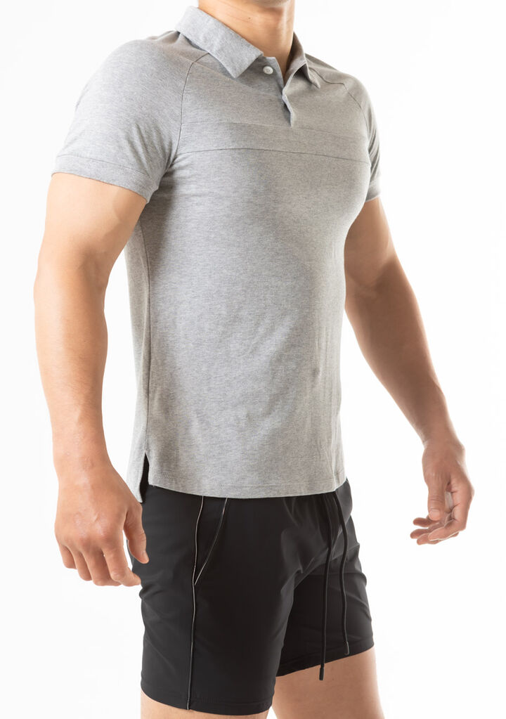 Chest Line Short-Sleeve Shirt,gray, medium image number 4