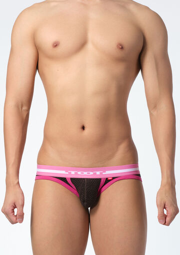 Herringbone Cotton Bikini,magenta, small image number 1